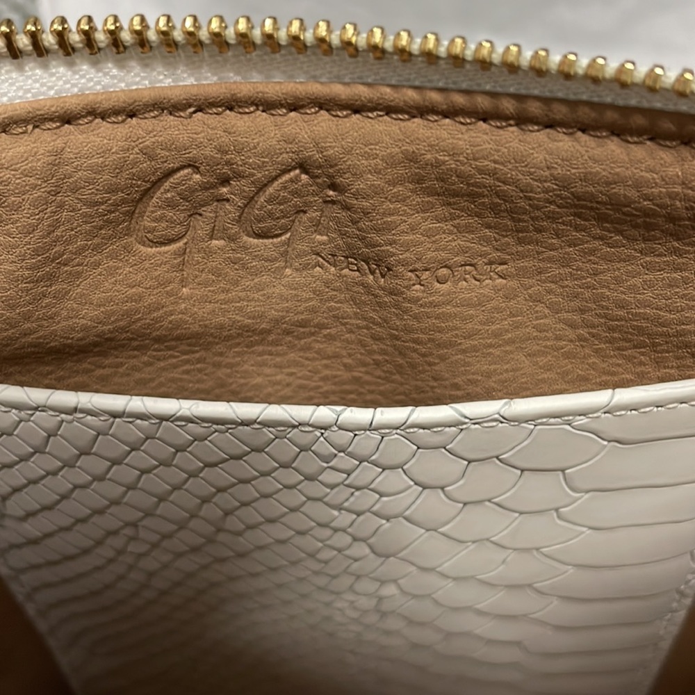 White Embossed Python Clutch. - image 4